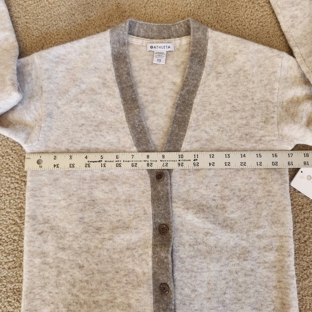 NWT Athleta Merino Blend Westlake Textured Cardigan Toasted Brown - Picture 6 of 14